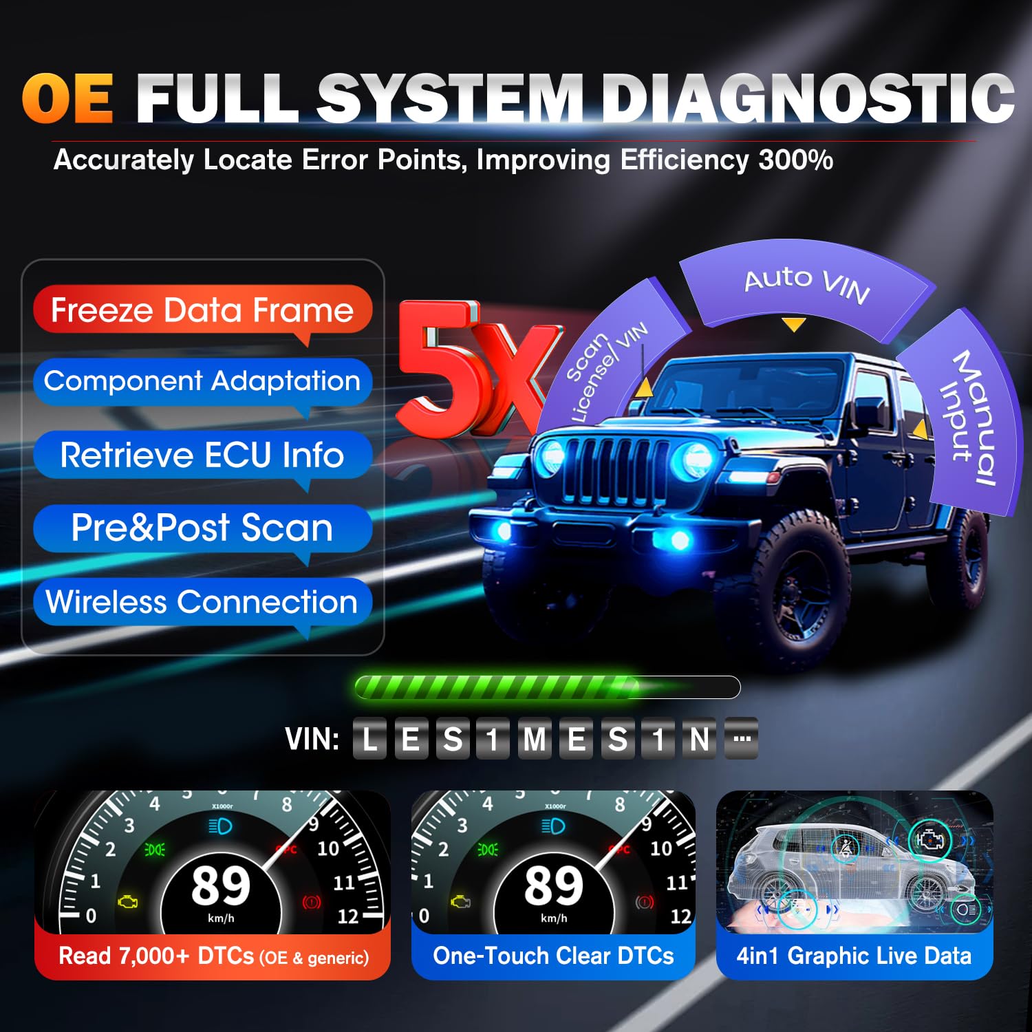 Autel MK900BT battery test option assesses cranking and charging readiness.