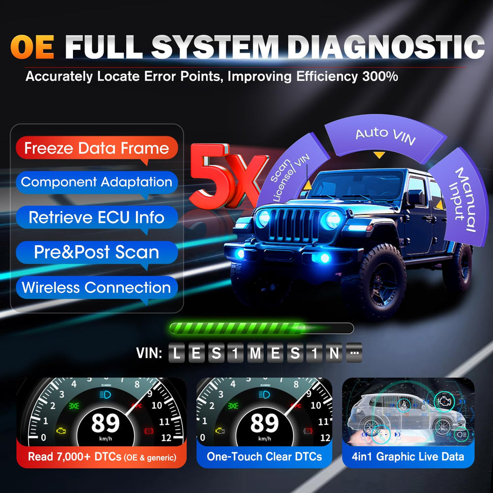 Autel MK900BT battery test option assesses cranking and charging readiness.