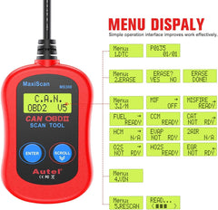 Autel MS300 clear codes function resets the system after repairs.