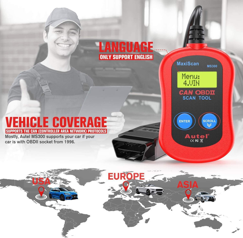 Autel MS300 supports multiple OBD2 protocols across vehicles.