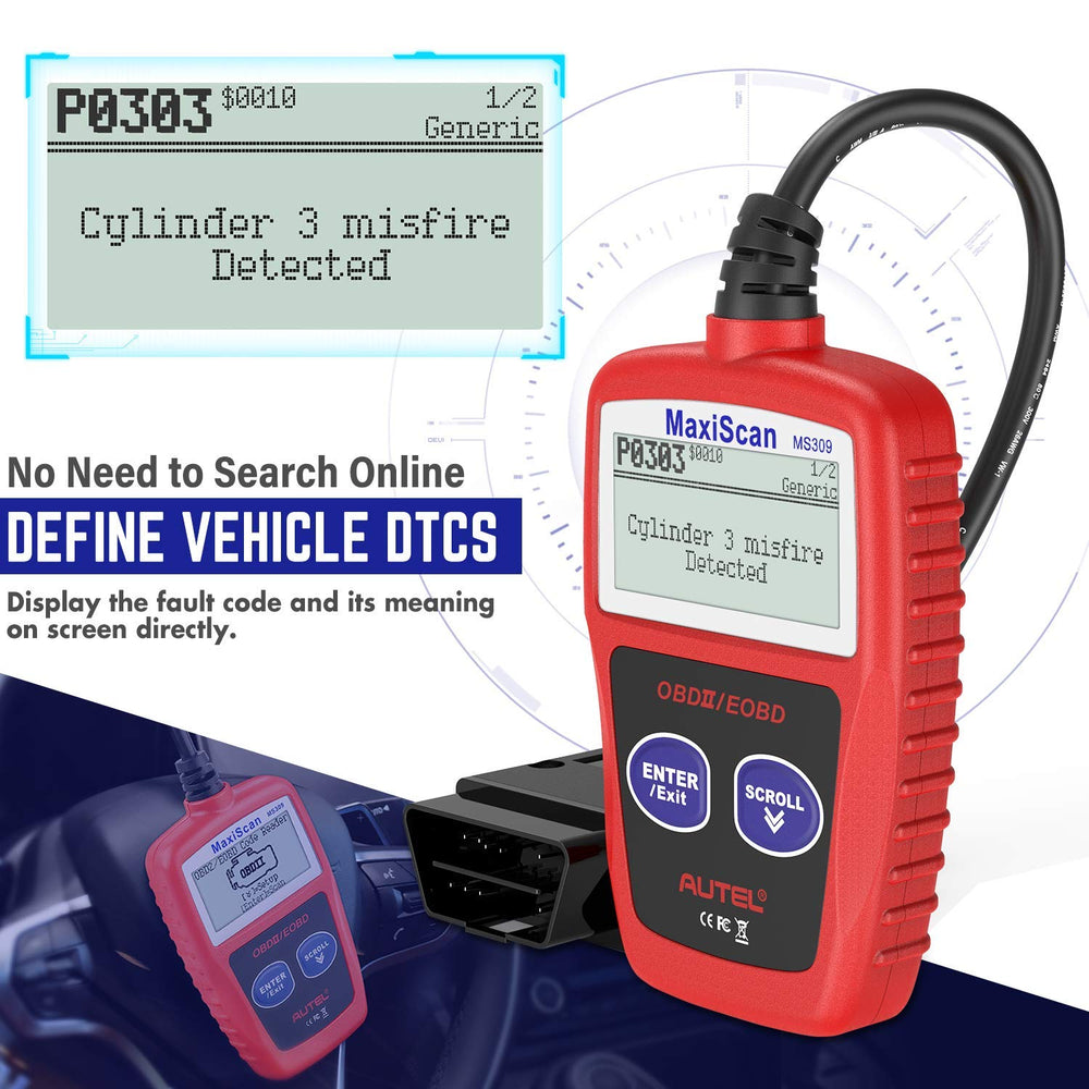 Autel MS309 freeze frame data capture aids accurate diagnostics.