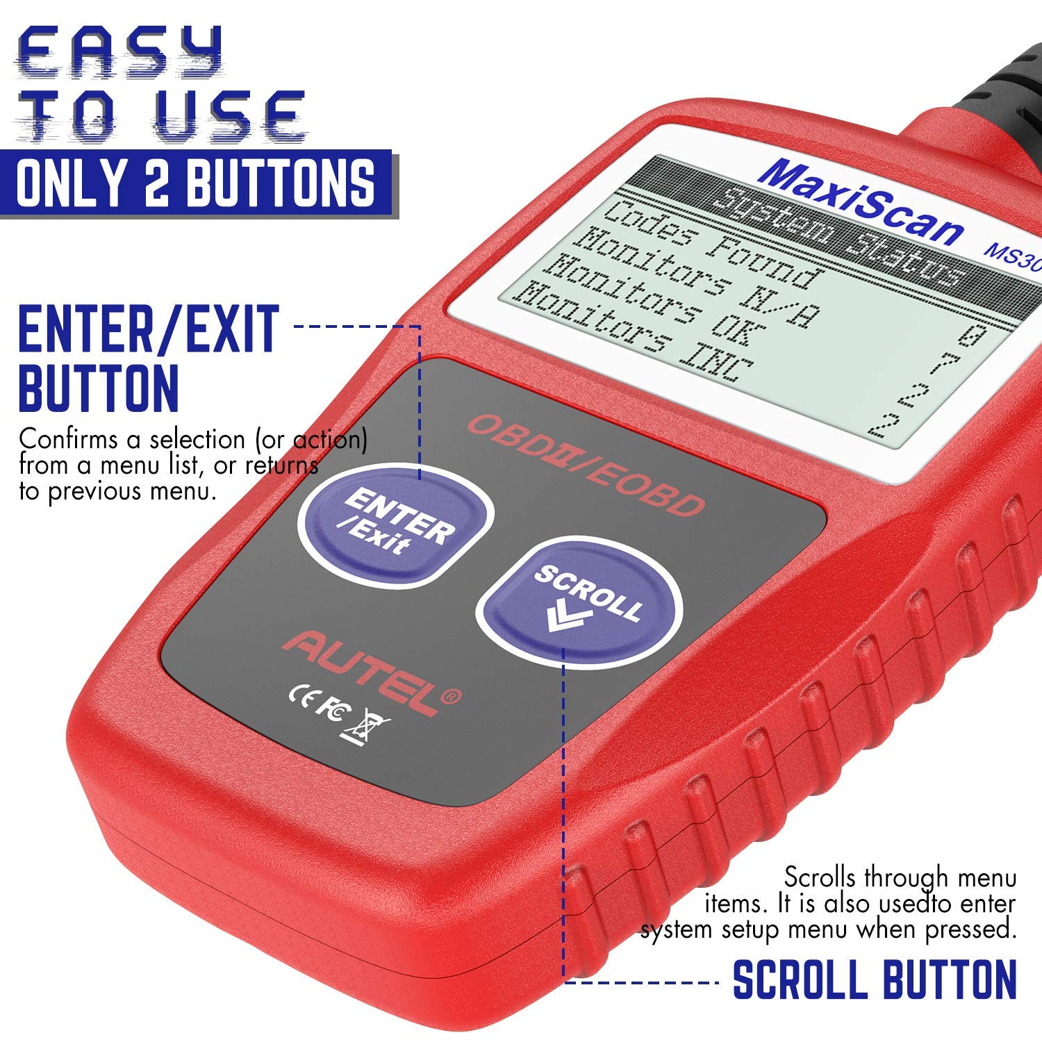 Autel MS309 VIN and calibration info readout for used car checks.