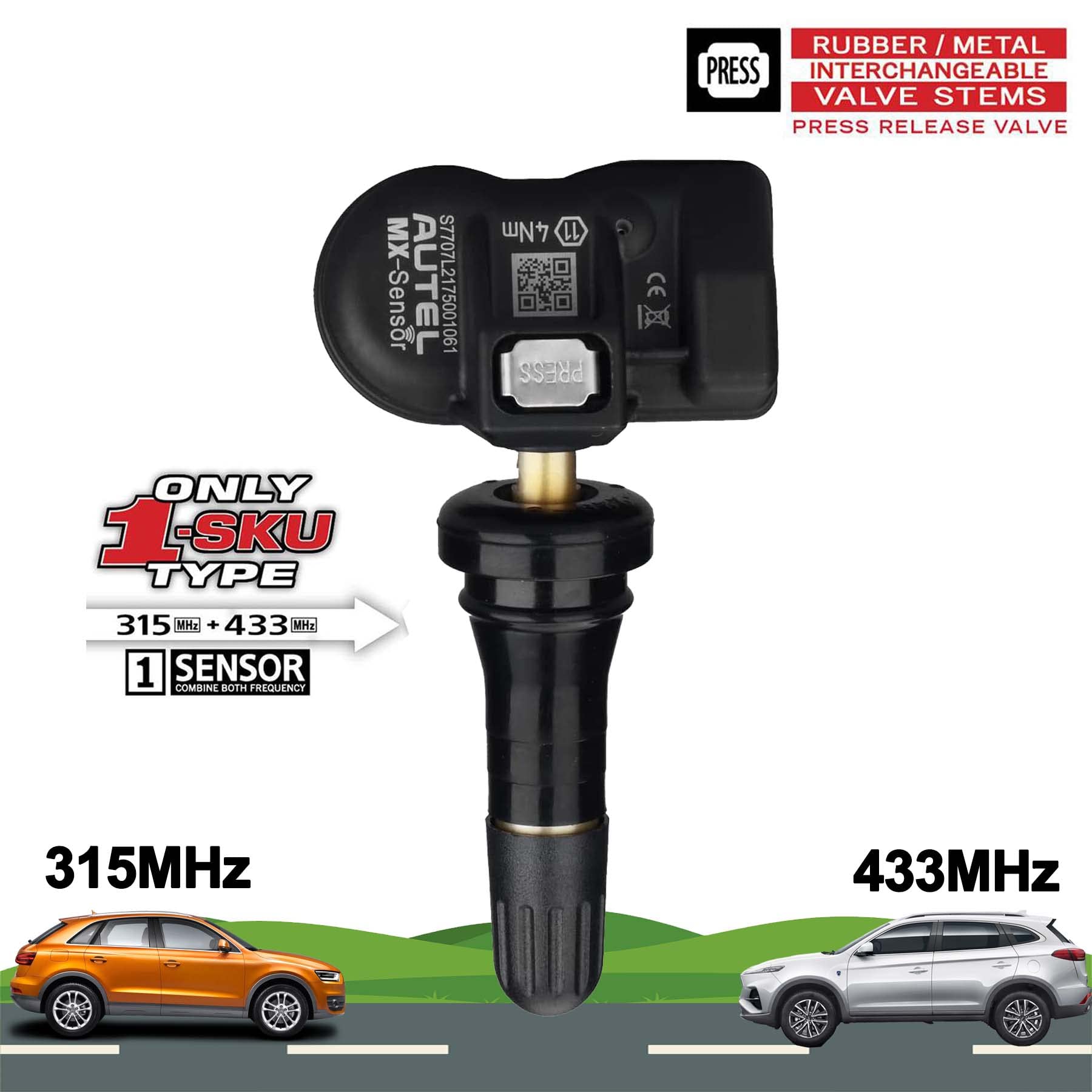 Autel MX-Sensor press-in rubber valve enables tool-free replacement