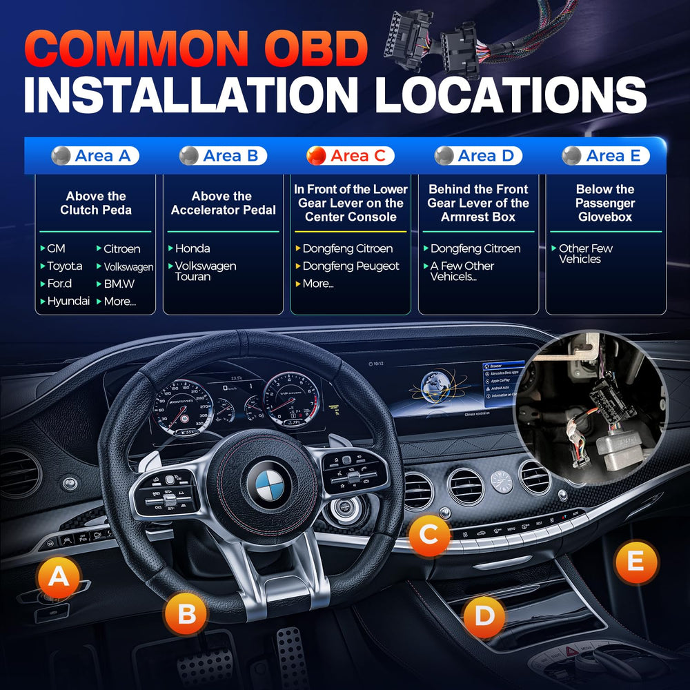 Autel OBD2 extension compatible with all standard OBD2 devices.