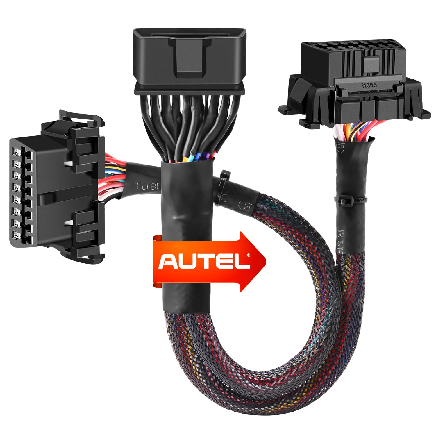 Autel OBD2 Y splitter connector enabling dual-device diagnostics on one vehicle.