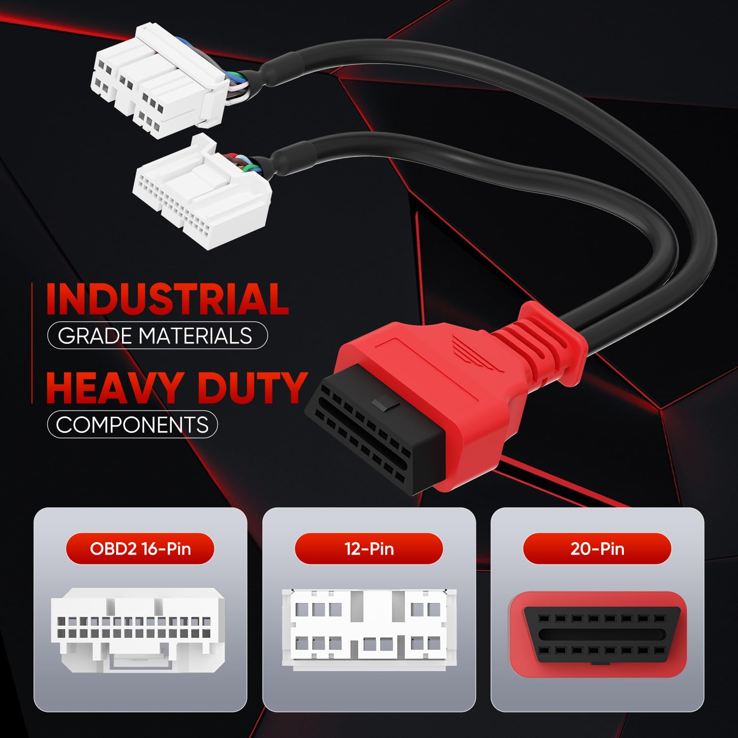 Autel TCAN003 cable beside Autel scanner display