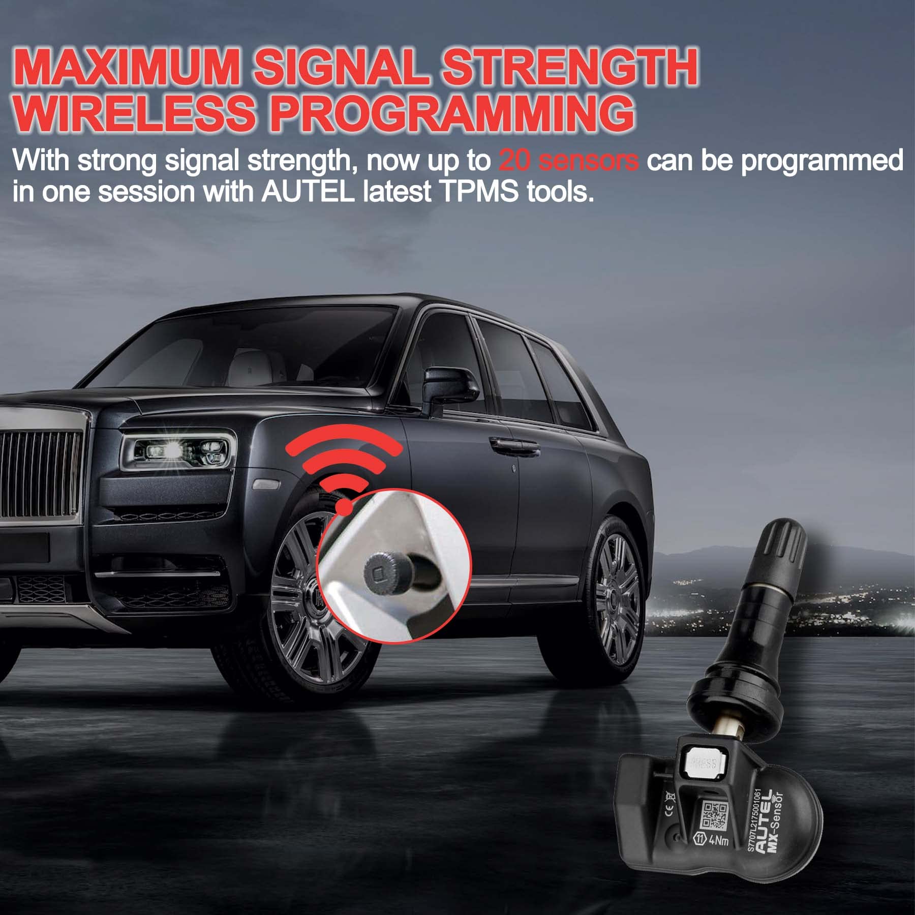 Autel TPMS wireless programming demonstration with batch support up to 20 sensors
