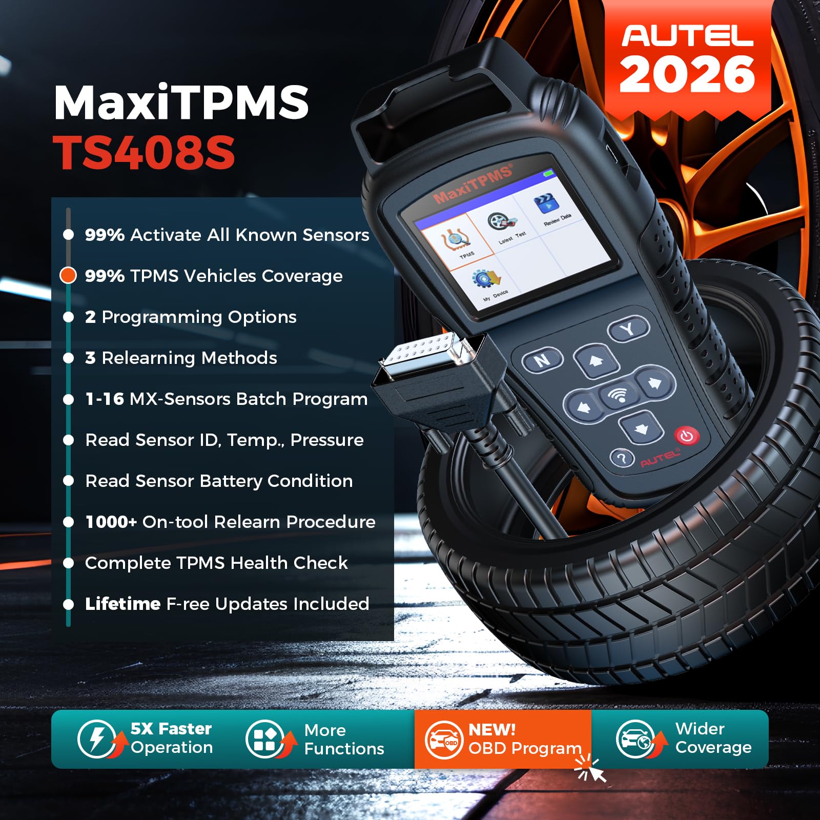 Autel TS408S OBD2 port connected for seamless vehicle diagnostics.