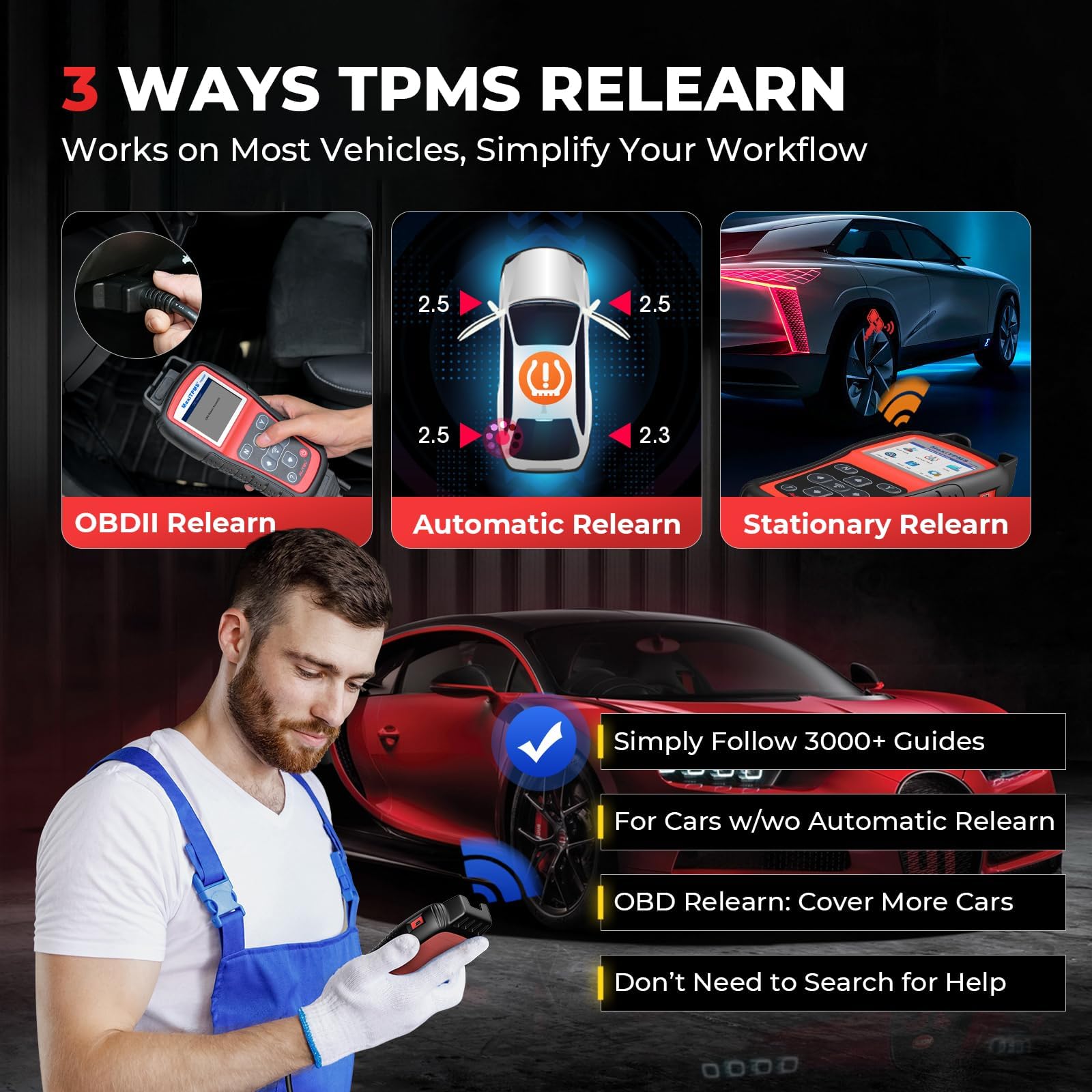 Autel TS508WF ecu-writing: directly writes sensor IDs to the ECU.
