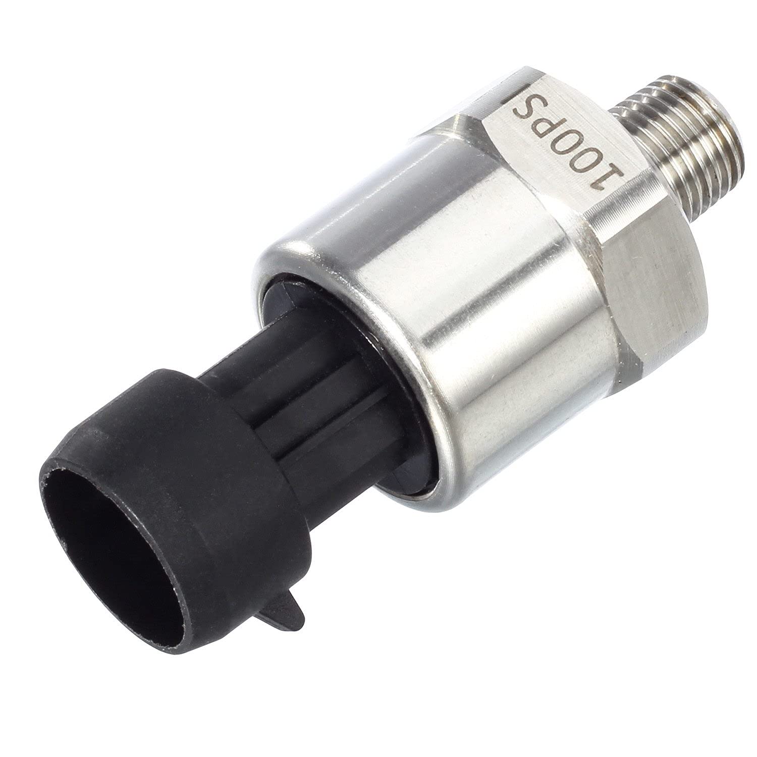 AUTEX 100psi transducer front view showing compact 316 stainless steel body for oil sensing