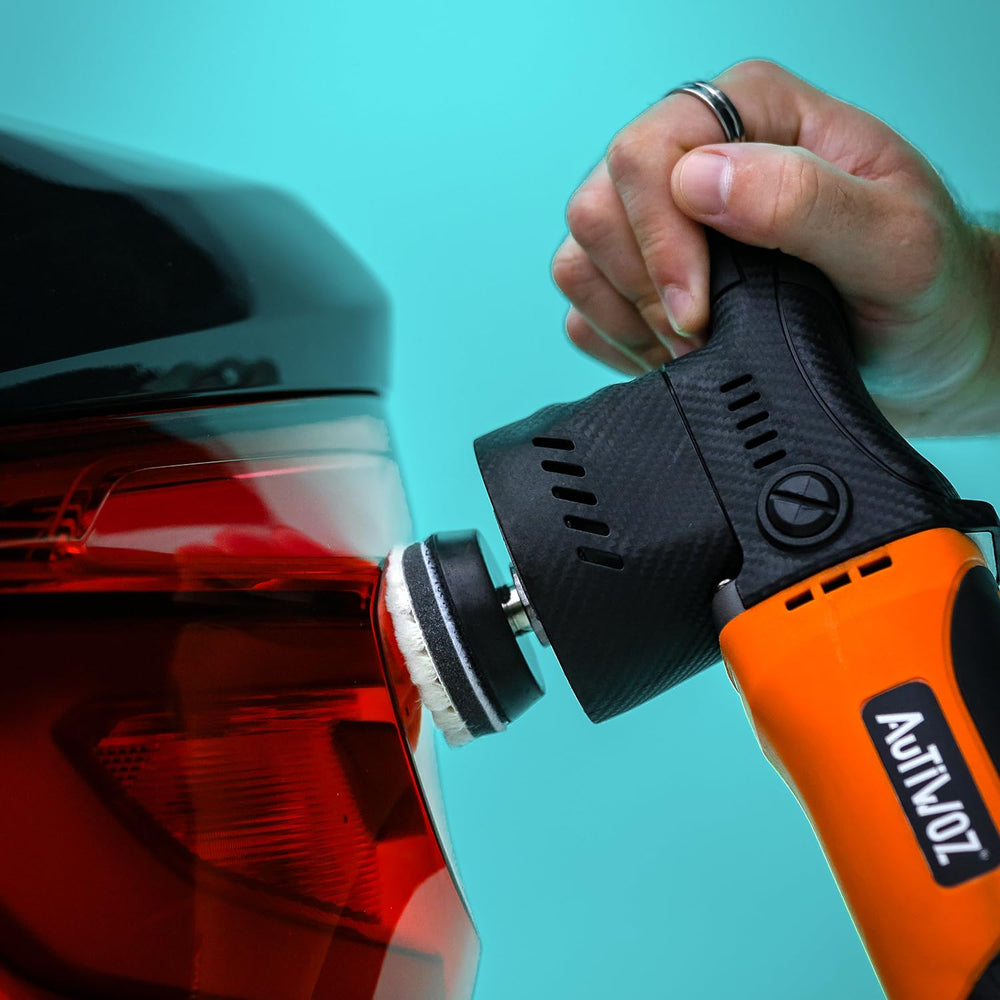 AUTIWOZ mini polisher auxiliary side handle improves grip.