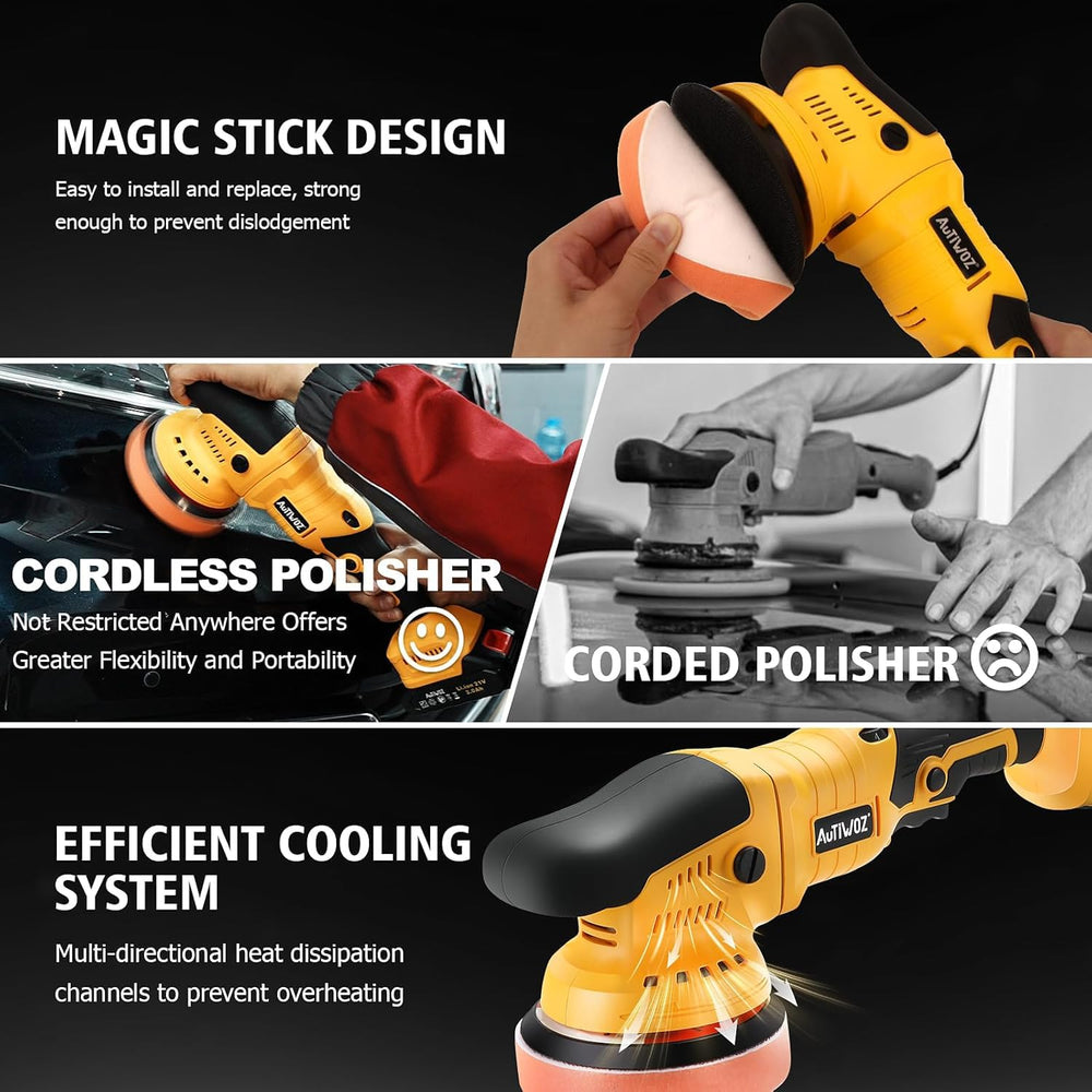 AUTIWOZ speed control dial enables tailored buffing intensity.