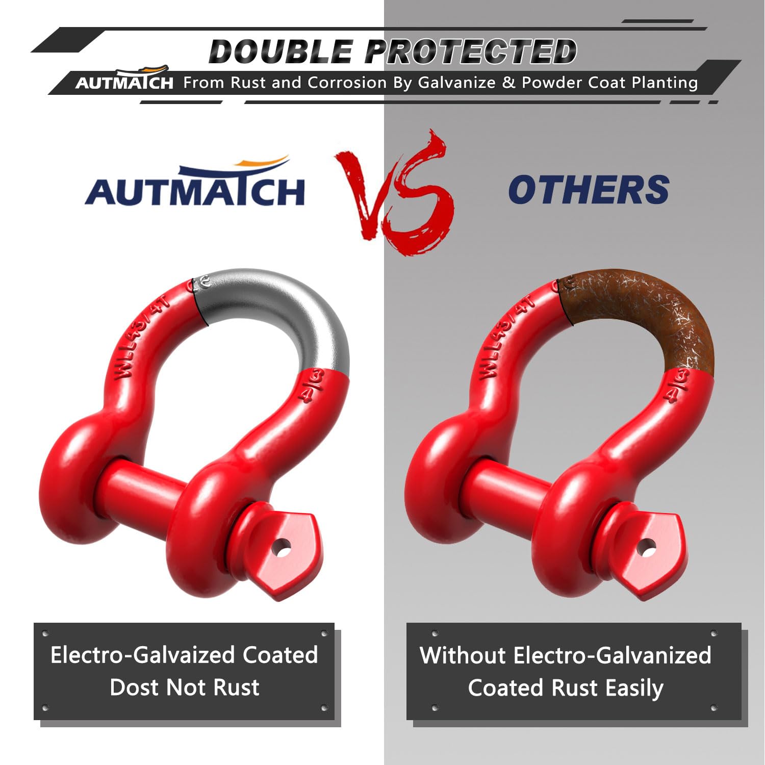 AUTMATCH D Ring Shackle installed on vehicle demonstrates ready-to-use recovery gear.