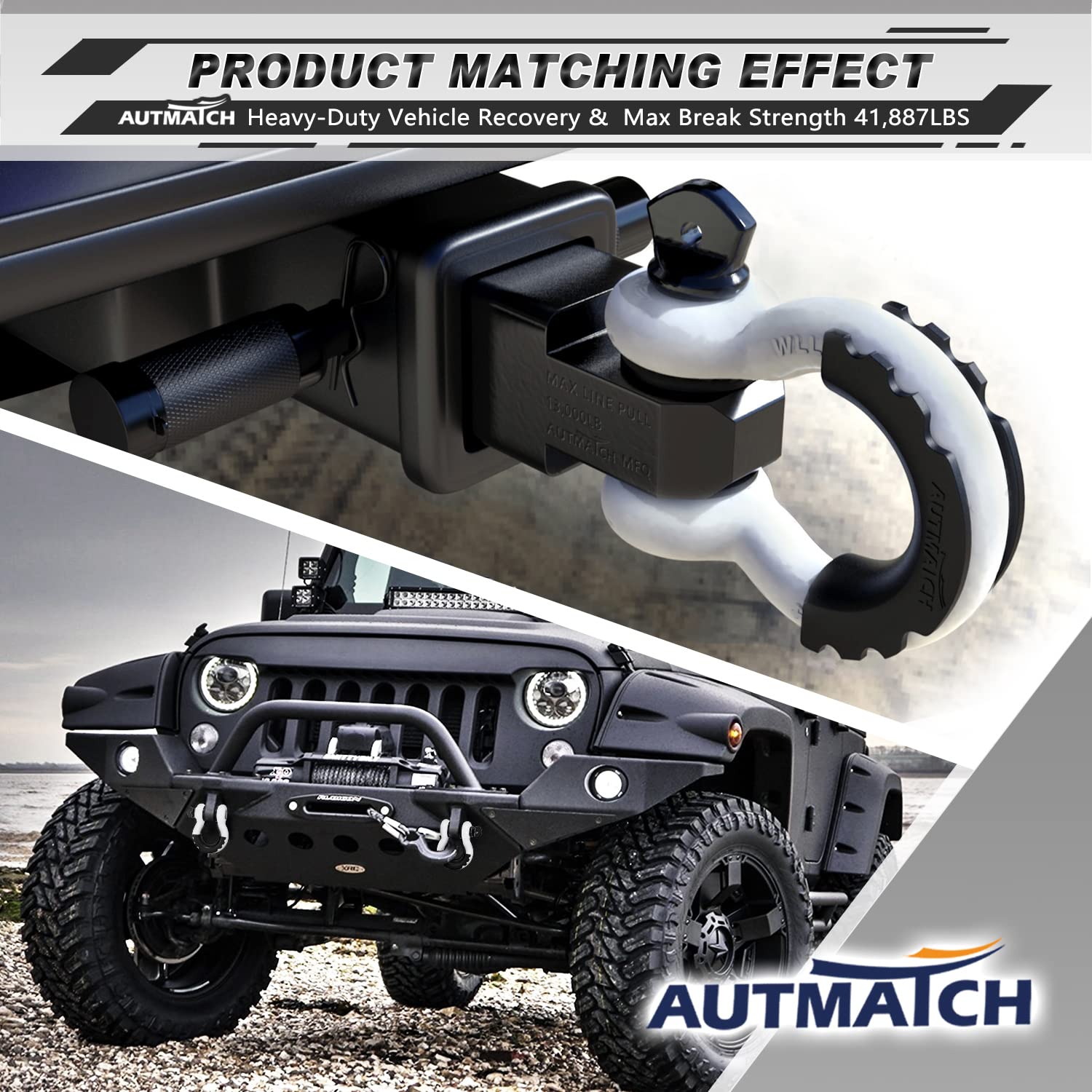 AUTMATCH D Ring Shackle provides reliable recovery options on rugged trails.