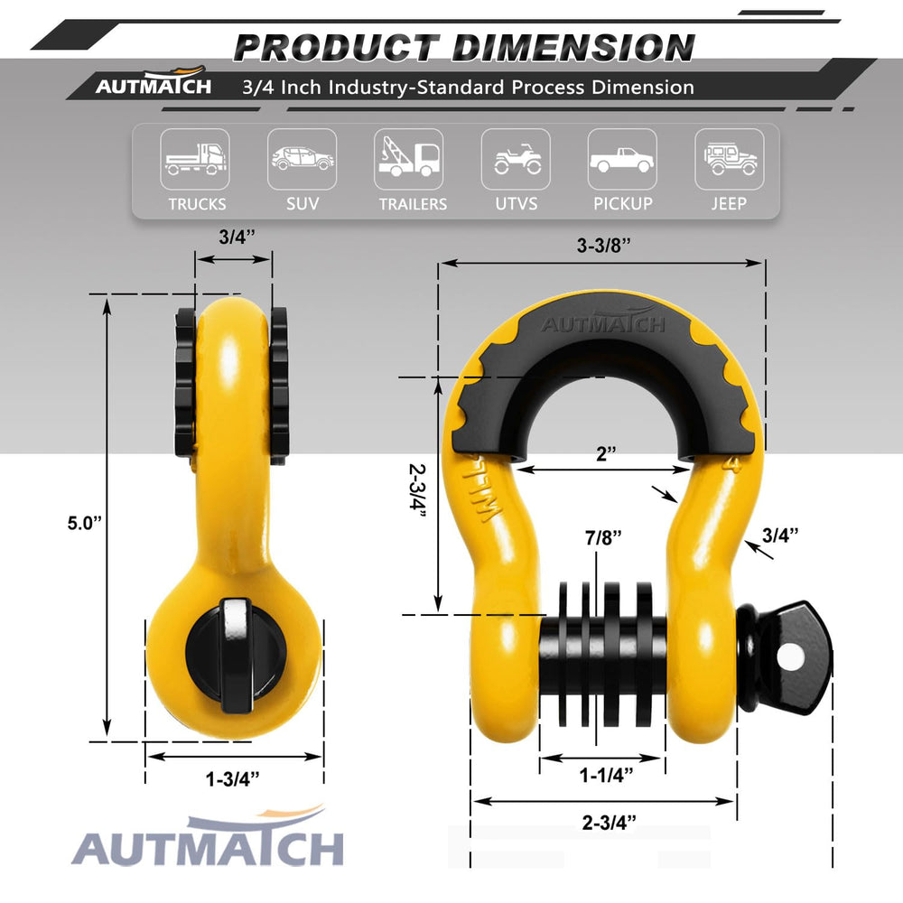 AUTMATCH rubber shackle isolators kit protecting bumper and reducing rattle