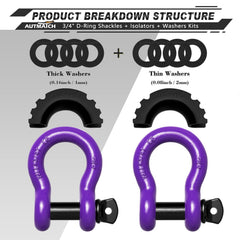AUTMATCH rubber shackle isolators protect bumper and reduce rattling during off-road use.