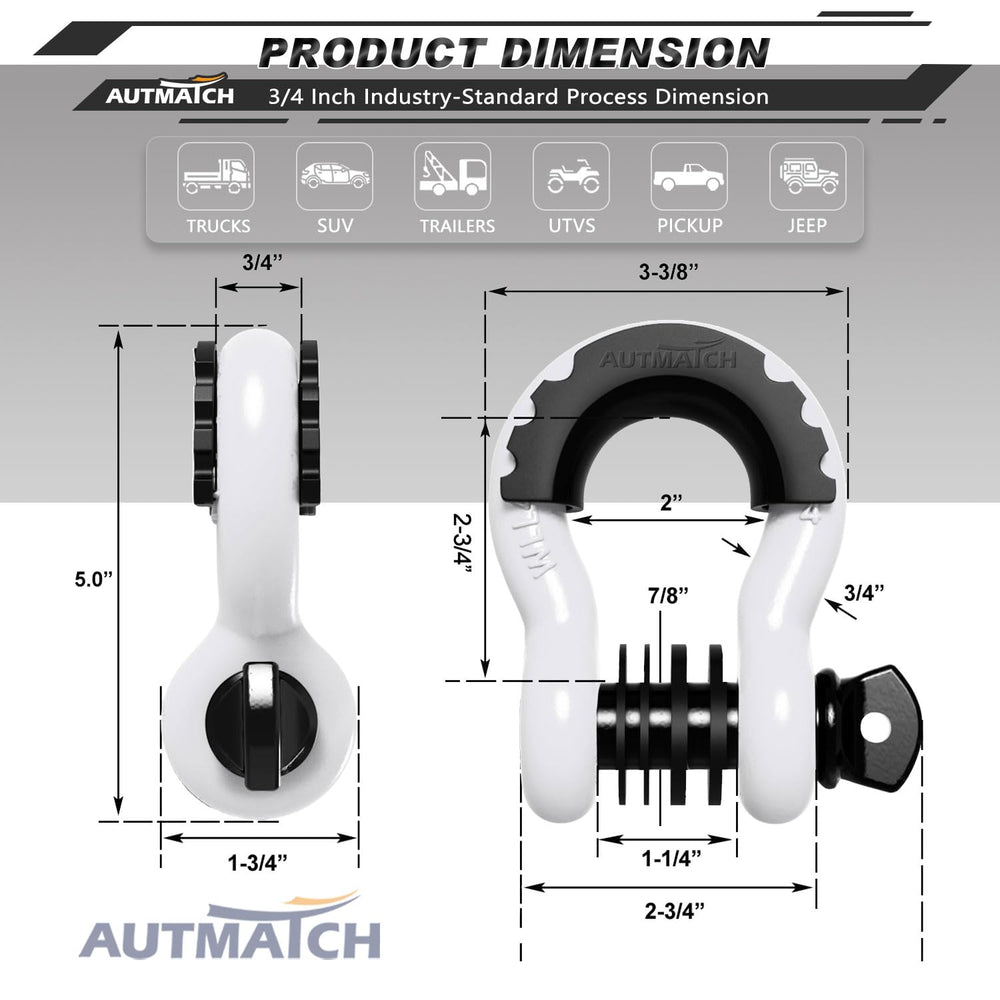 AUTMATCH rubber shackle isolators cushion mounts and reduce rattling.