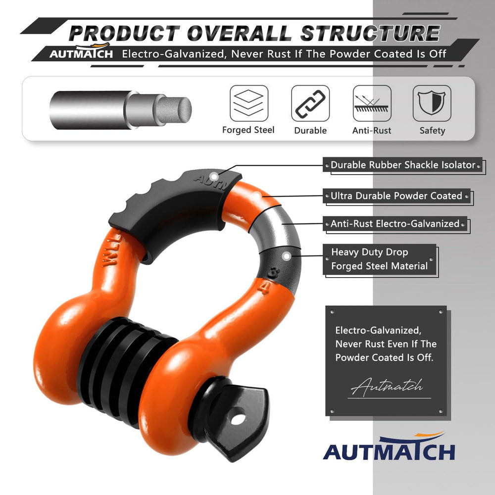 AUTMATCH rust-proof D-ring with galvanized and powder-coated finish resists harsh weather