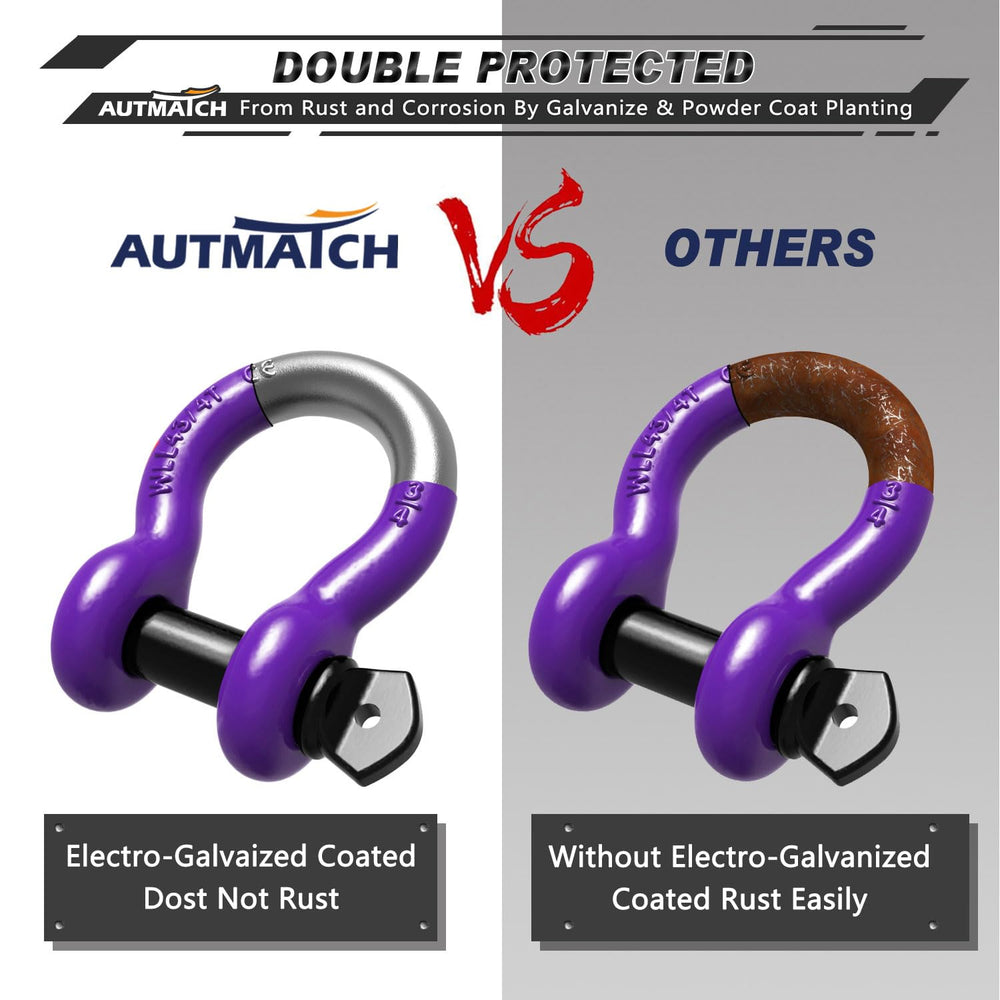 AUTMATCH compatible with tow straps, snatch blocks, and tree savers for flexible recovery.
