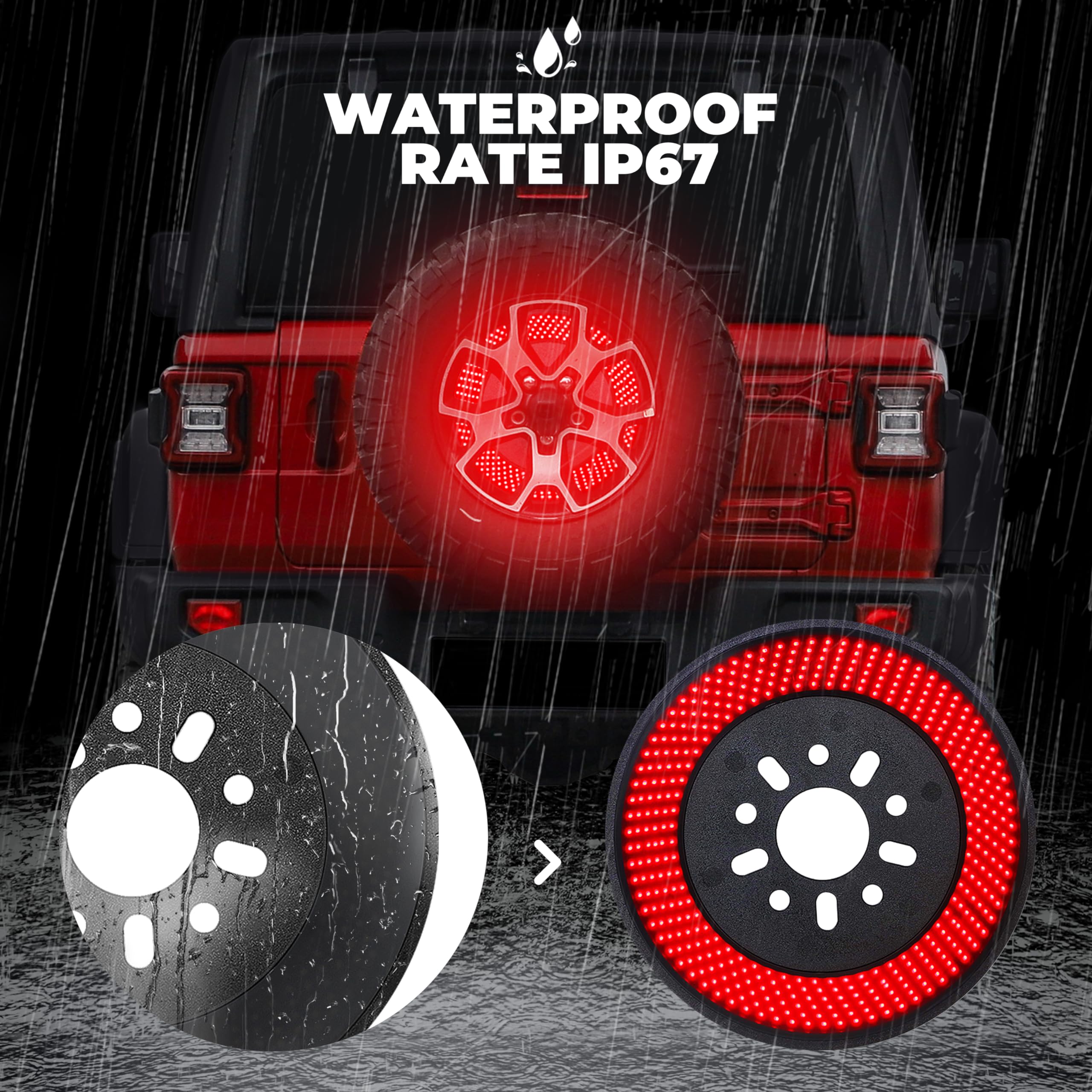 Auto Buero spare tire light mounted on the rear for easy visibility
