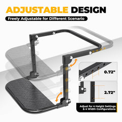 Auto Dynasty folding tire step with adjustable height for a stable stance.