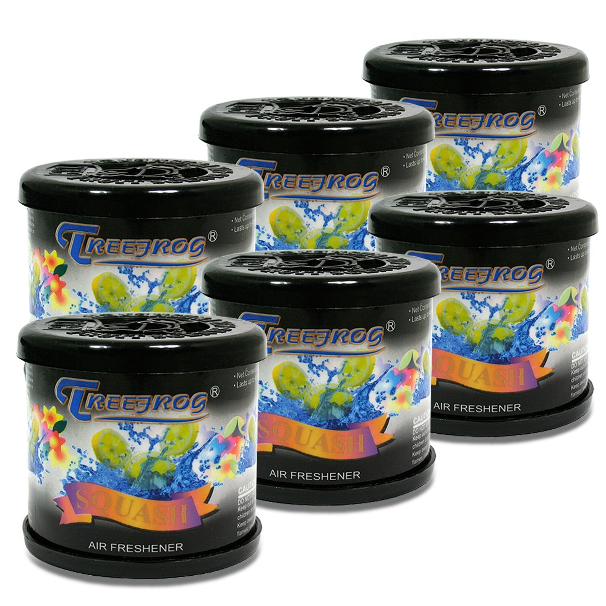 Auto Dynasty TreeFrog gel air freshener in cup-holder delivering long-lasting citrus scent