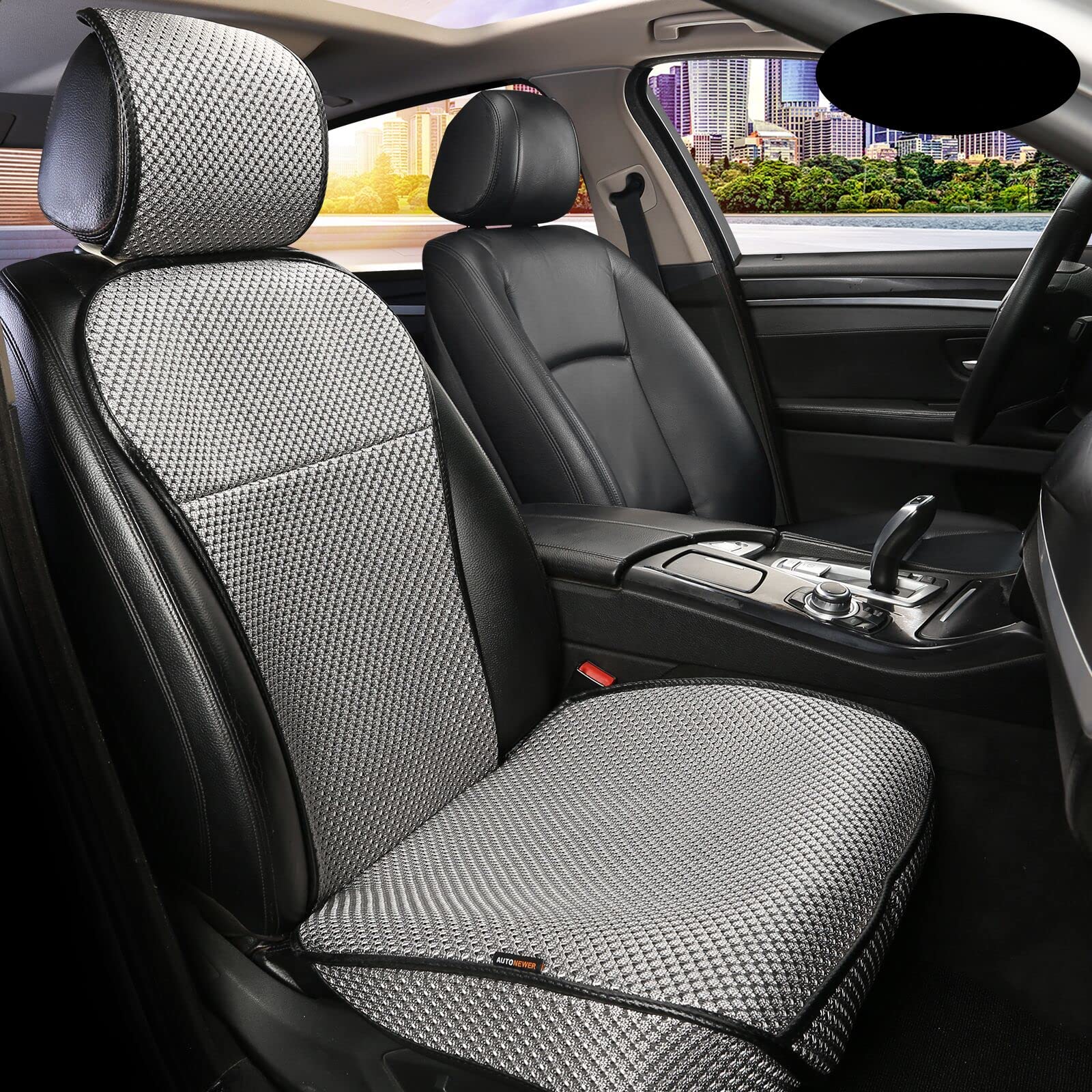 Auto Newer luxury breathable seat cover on front seat shows premium fabric and fit for all seasons
