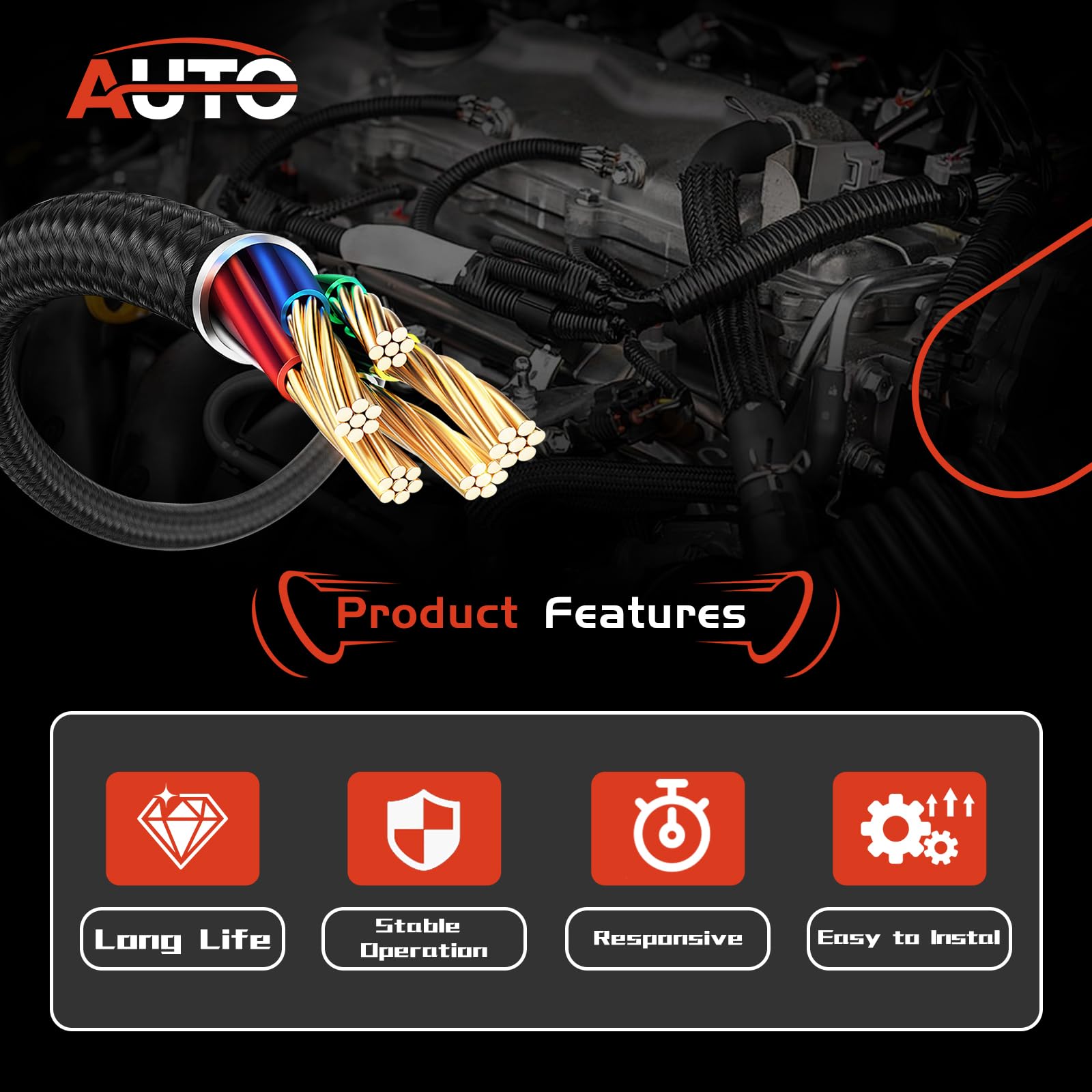 AUTO OCCASION knock-sensor relocation extension visual shows flexible routing options for LS engines.