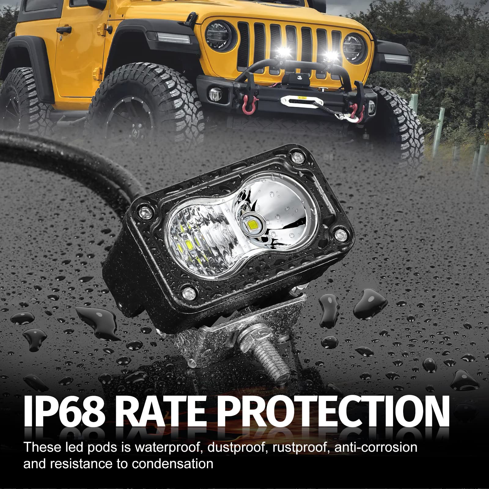 Auto Power Plus 2-pack LED pod lights ready for quick setup