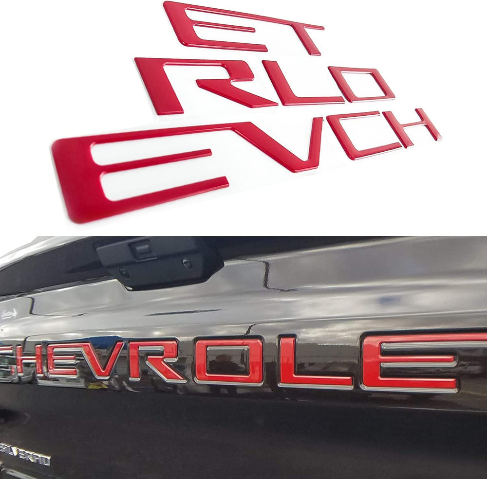 Auto Safety tailgate letters red 3D emblems boost visibility and rugged style.