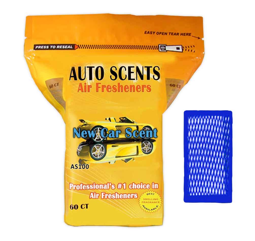 Auto Scents New Car Scent Pad Pack maintains fresh interiors with long-lasting odor control.
