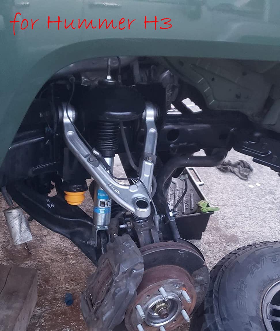 Autoacc front bump stop under-hood view highlights simple installation steps.