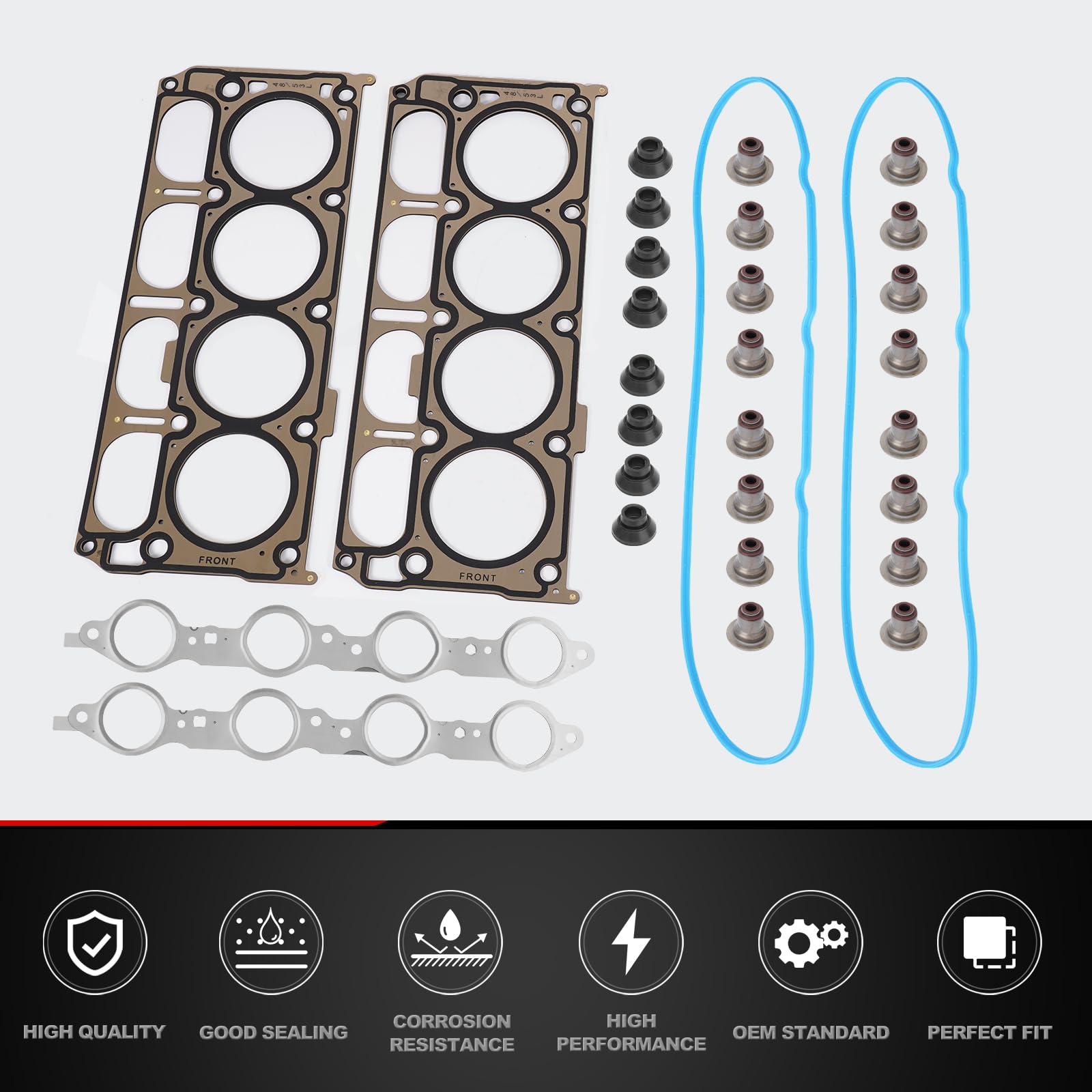 AUTOBABA 5.3 exhaust manifold gasket, heat-resistant seal for durability.
