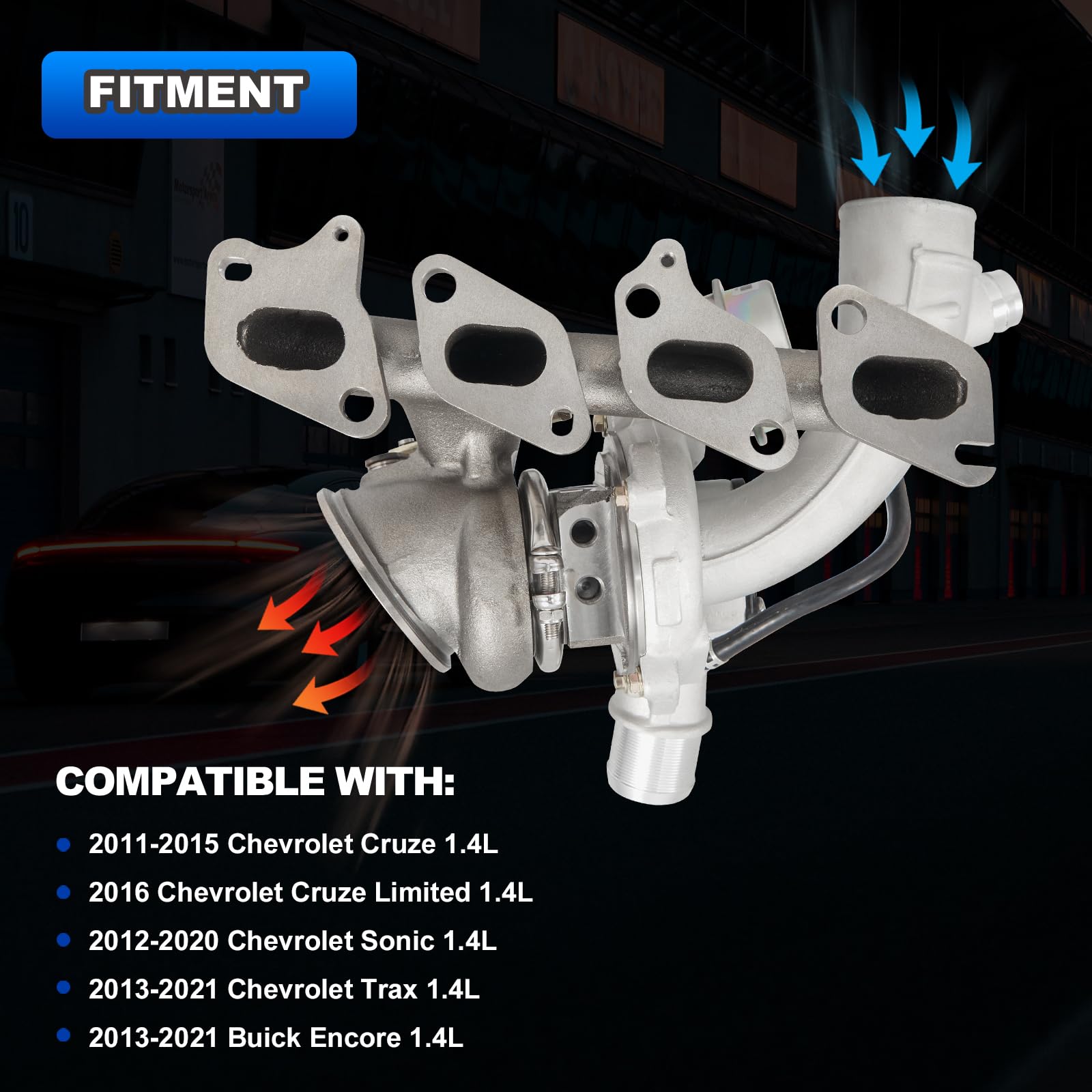 AUTOBABA 667-203 turbocharger kit side profile aids easy fitment