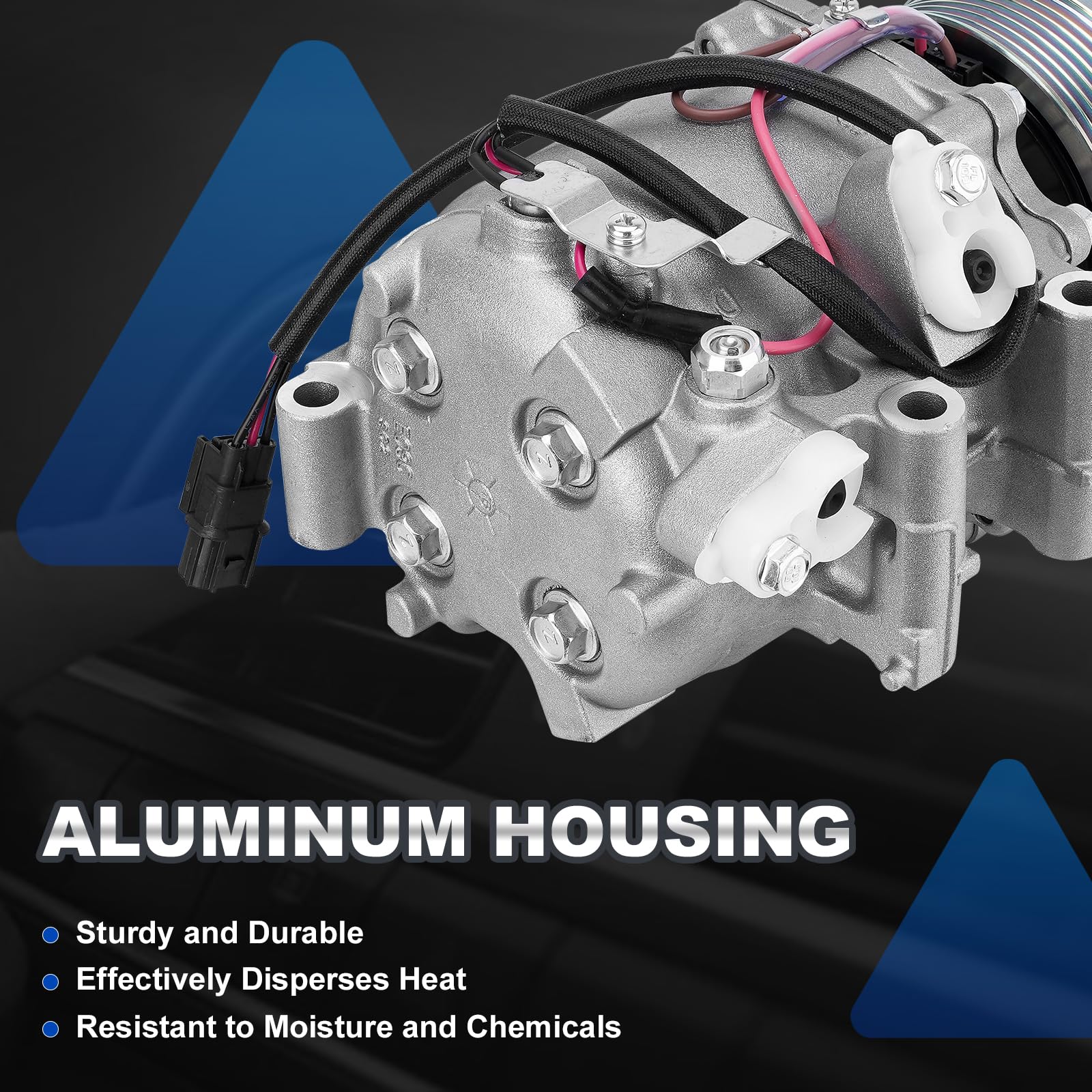 AUTOBABA AC compressor with clutch assembly detail demonstrates OEM-quality replacement
