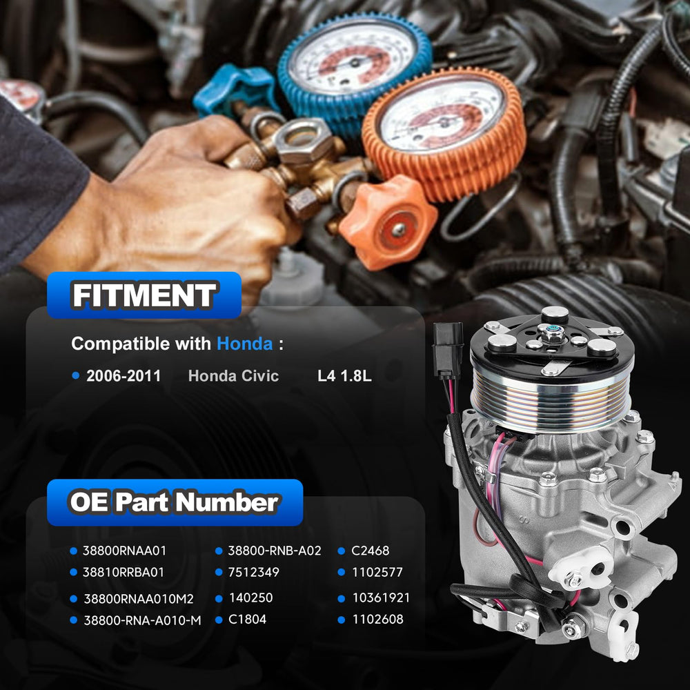 AUTOBABA AC compressor with clutch pulley closeup highlights clutch engagement for smooth operation