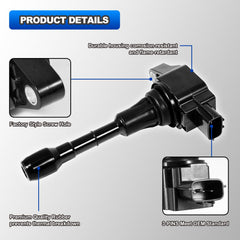 Closeup of AUTOBABA ignition coils emphasizing durable construction.