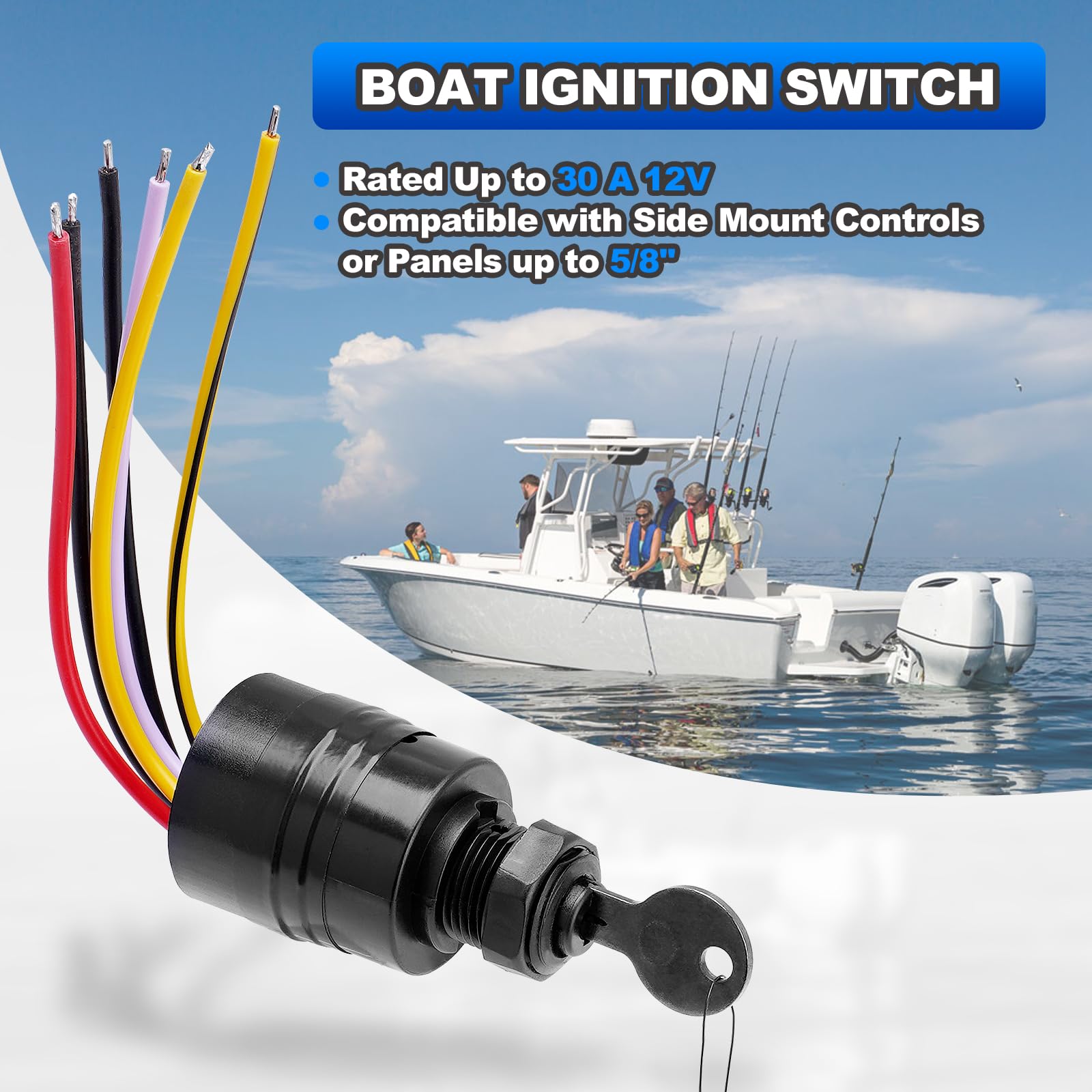 AUTOBABA marine housing uses glass-filled polyester for durability.