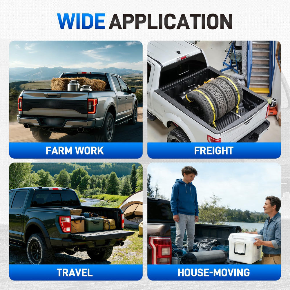 AUTOBABA cargo restraint in action for safer transport in the bed.