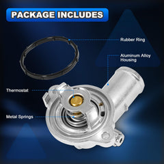 AUTOBABA aluminium thermostat housing silver finish for corrosion resistance.