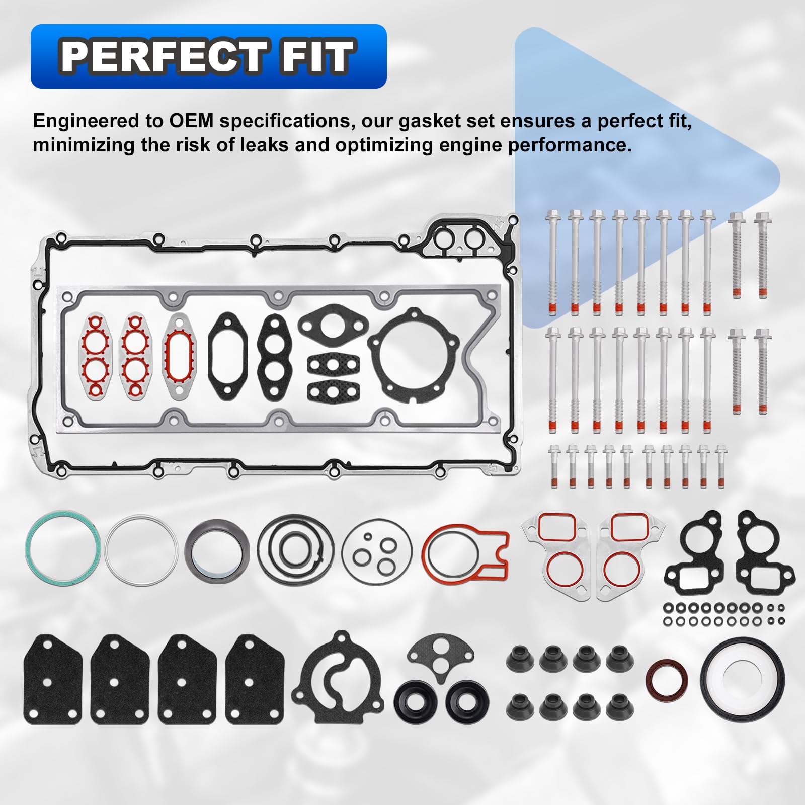 Valve stem seals and damping parts help maintain proper valve operation.