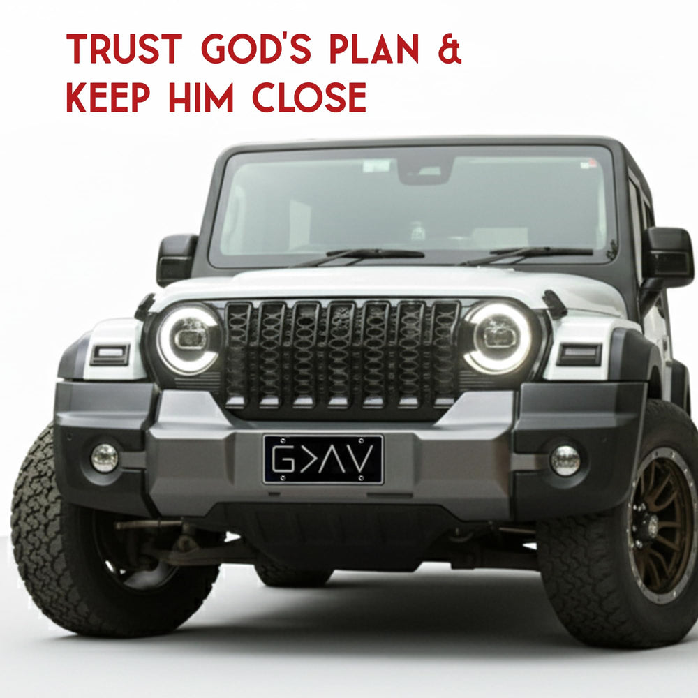 Autobase decorative front plate mounted on car as a stylish accent