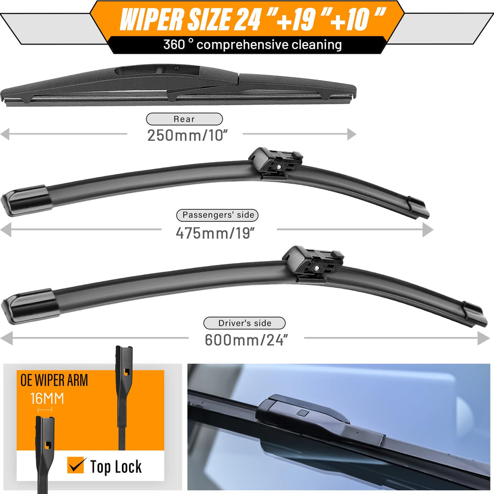 AUTOBOO 10-inch rear wiper blade on Honda CR-V for clear rear view