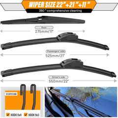 AUTOBOO 11-inch rear wiper blade for Jeep Grand Cherokee delivers consistent rear visibility