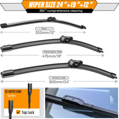AUTOBOO 12-inch rear wiper blade improves rear window visibility in wet conditions.