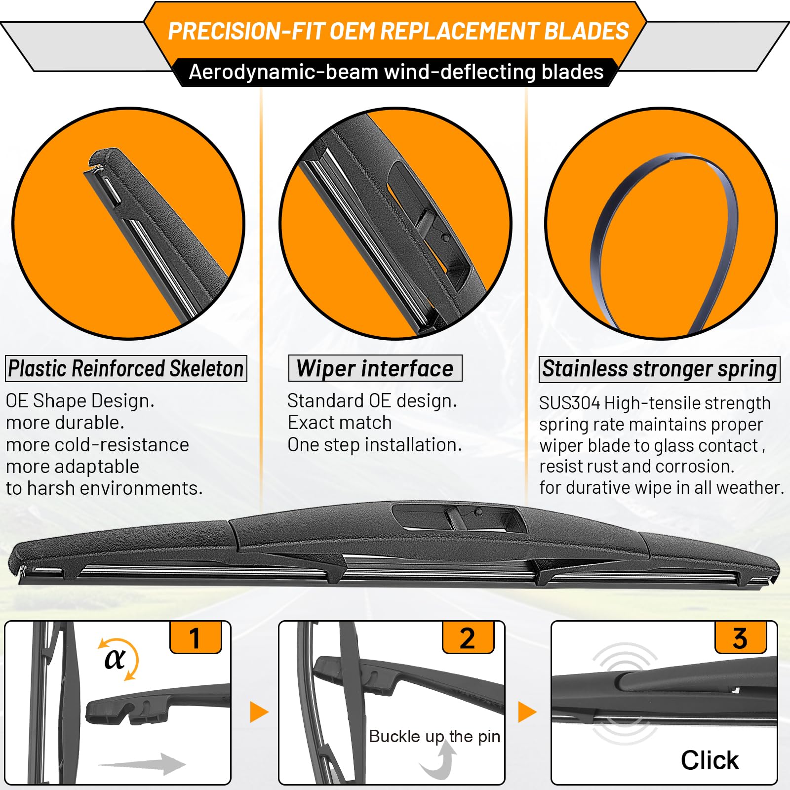 AUTOBOO blade with 1,500 pressure points on Forester blades for consistent wiping performance.