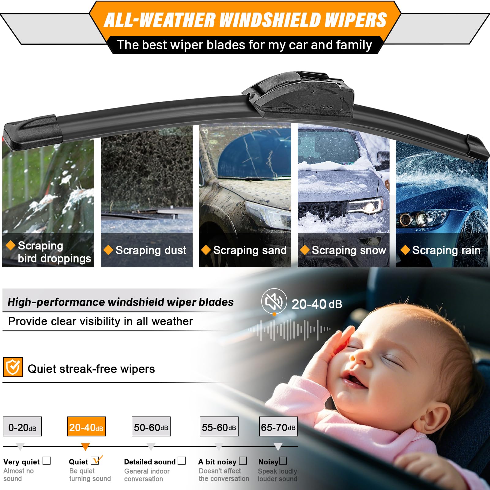 AUTOBOO 1,500 pressure points provide quiet, even wiping contact
