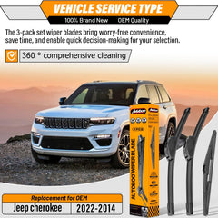 AUTOBOO 18 inch front wiper blade on Jeep Cherokee provides reliable windshield clarity