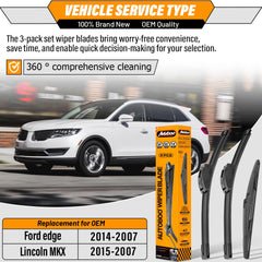 AUTOBOO 20-inch front right wiper blade enhances clear daytime visibility