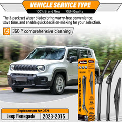 AUTOBOO 20-inch front wiper blade for Jeep Renegade improves front window clarity.